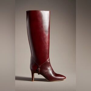 REFORMATION Gaelle Kitten Heel Boots in Wine 7.5